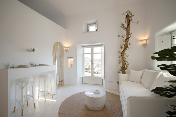 suite to stay in Mykonos luxury living room